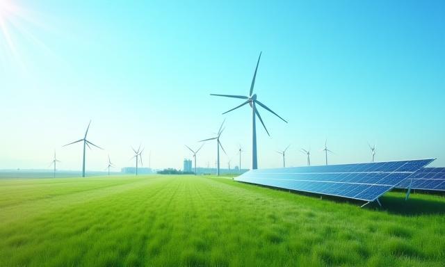 Zonnepanelen en windturbines voor groene stroom